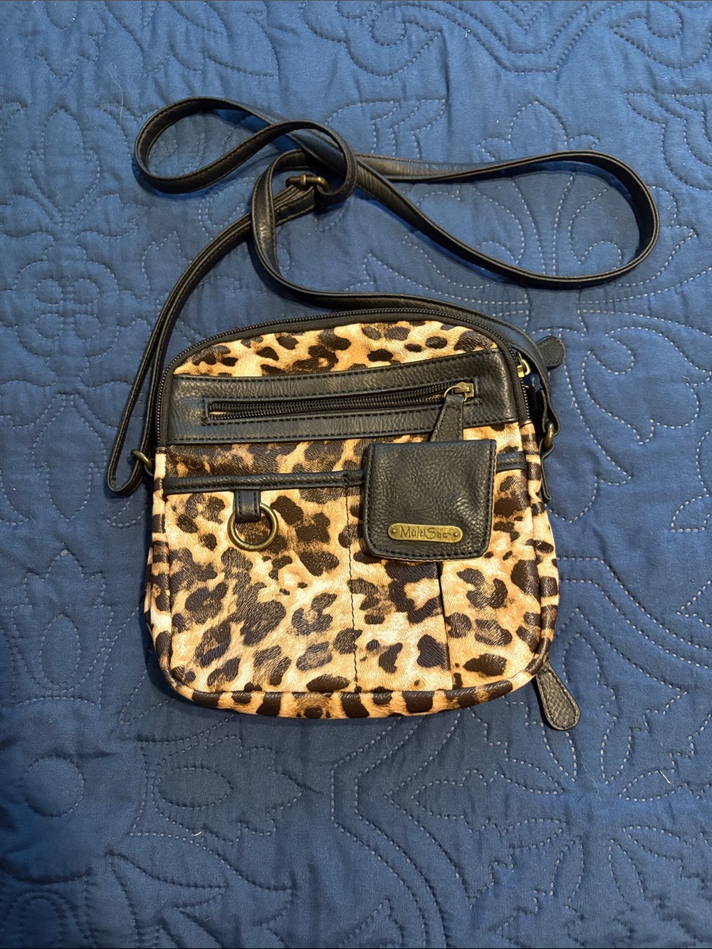 Mossimo Leopard Print Crossbody Bag in Brown and Black